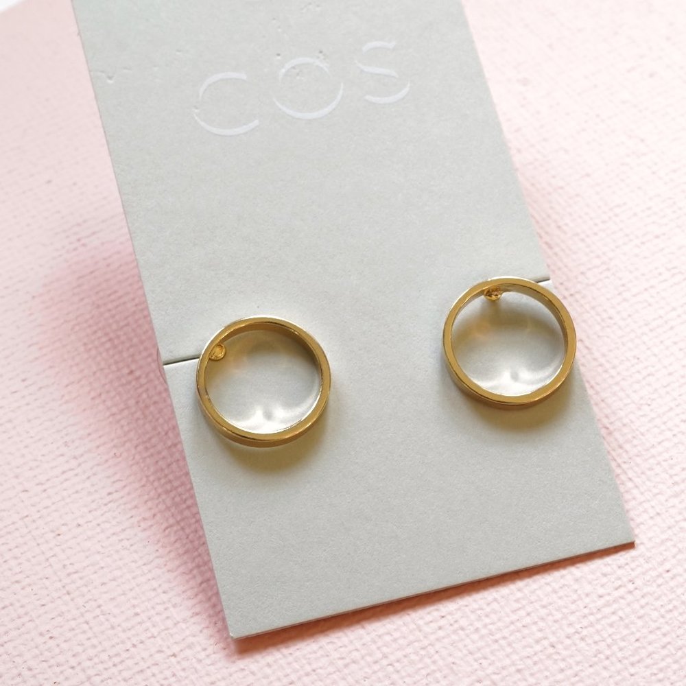 COS Gold Circle Stud Earrings